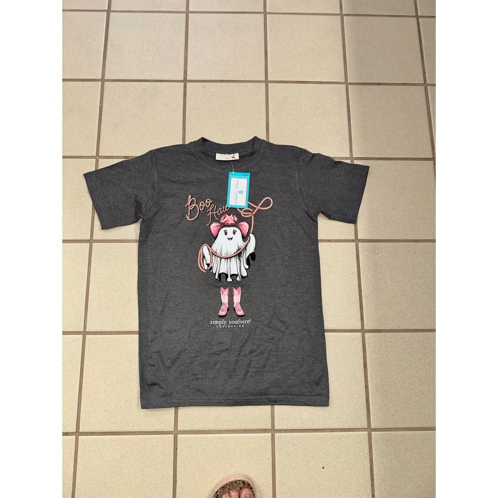 New Girls Simply Southern Boo Haw Ghost Halloween - Cowgirl - youth medium T-Shi - Picture 7 of 9